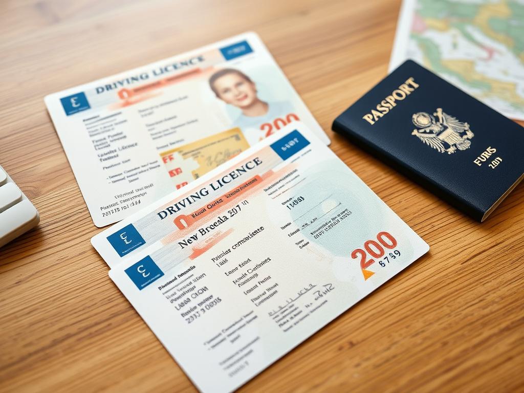 Foreign driving licences laid out at an Omnitura conversion consultation