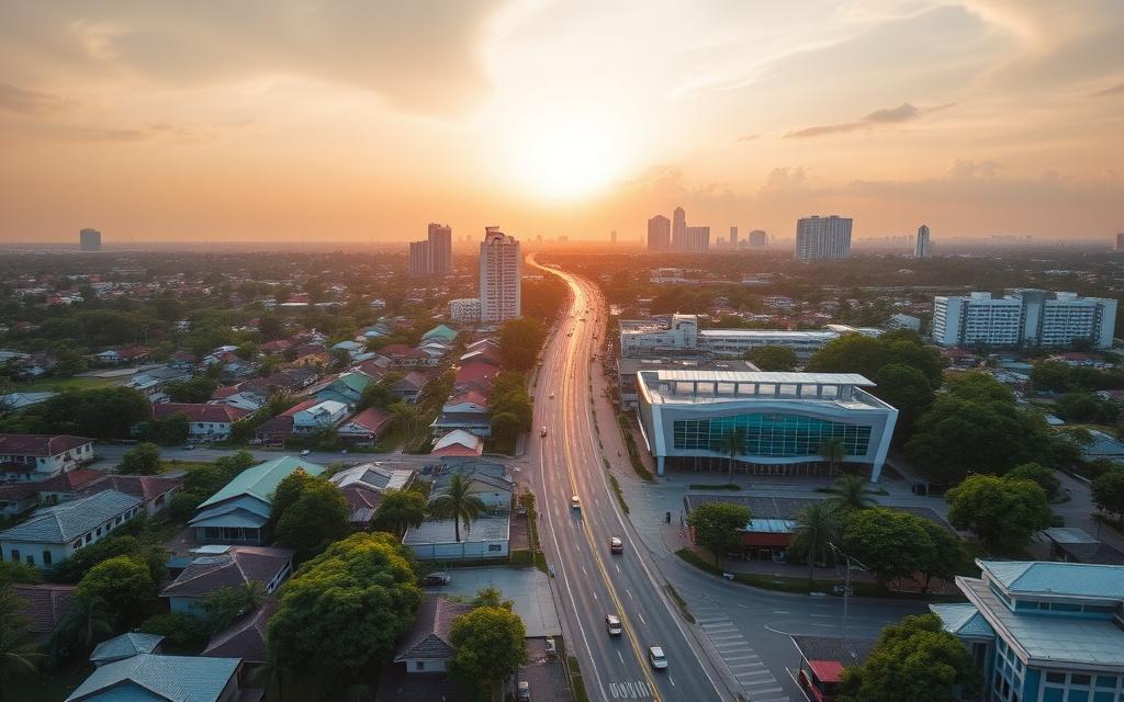Aerial view of the Puchong and Sunway coverage area for Omnitura lessons
